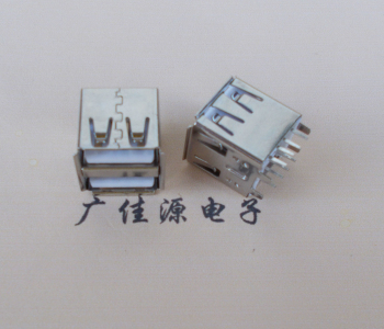 USB双层接口,带180度直插脚体长14.3MM,高端接口卷边插板