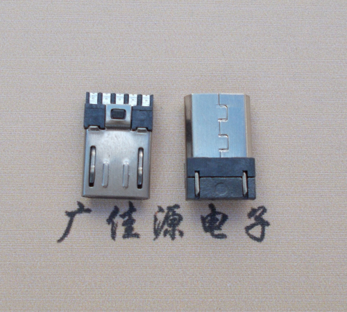 Micro USB焊线公头超短10.5mm,薄胶芯厚2.6/3.0mm
