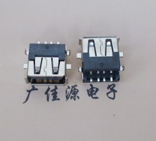 USB2.0 AF沉板母座,端子贴片铜壳卷边