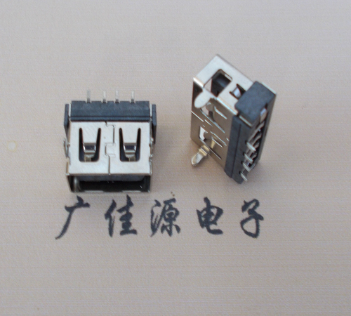 USB AF短体母座10.6mm,前两圆椎脚H=6.2无卷边SMT端子
