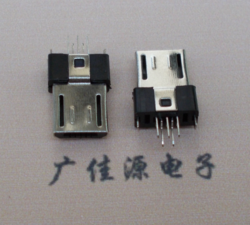 Micro 5Pin插头夹板式无卡勾USB连接器