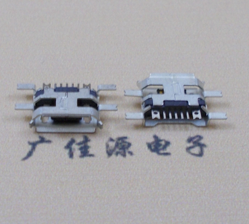Micro 5Pin沉板四加长贴片SMT带孔