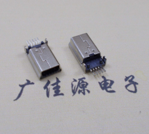 Mini USB 180度贴片带柱公头