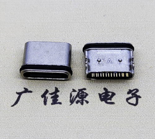 防水TYPE-C母座16P卧式四脚插板 防水TYPE-C母座16P卧式四脚插板